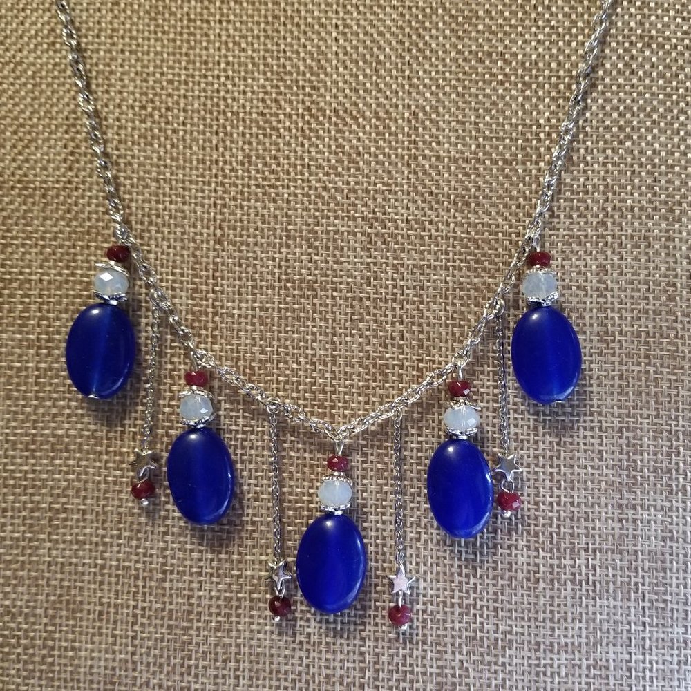 3pc Sapphire, Ruby and Moonstone Patriotic Set